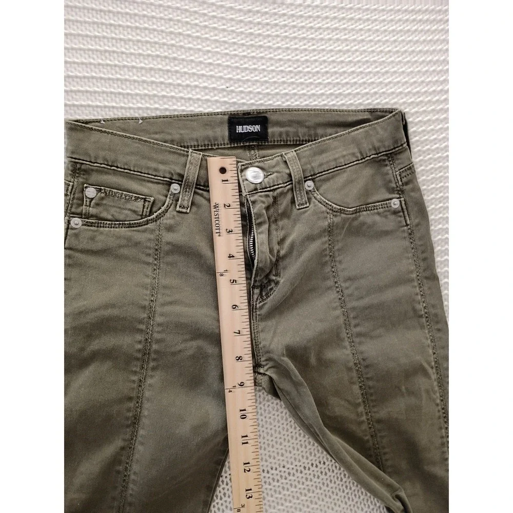 HUDSON NWT Nico Super Skinny Lace Up Crop Jeans‎ Olive Green 25x26 NWOT $245